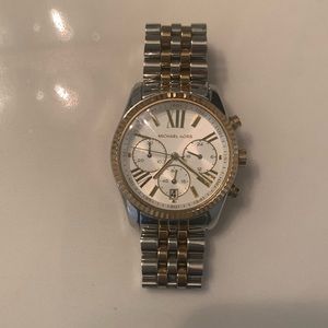 Michael Kors Women’s two tone watch with white facing